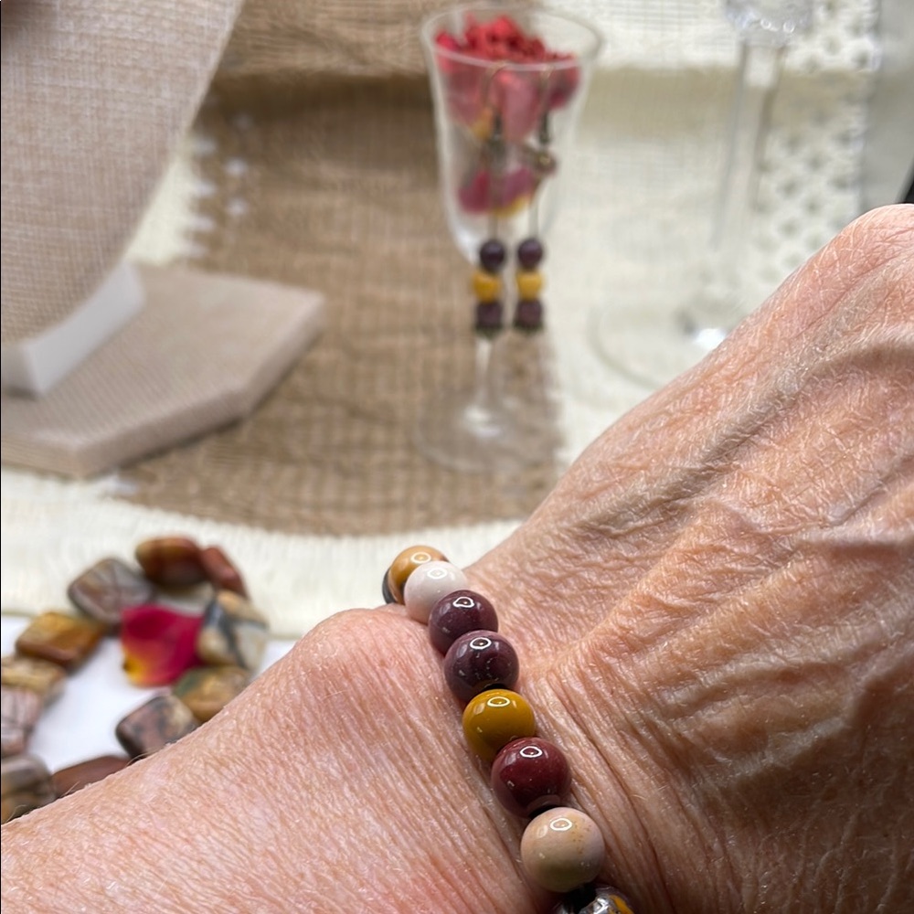 Australian Mookaite Beaded Bracelet